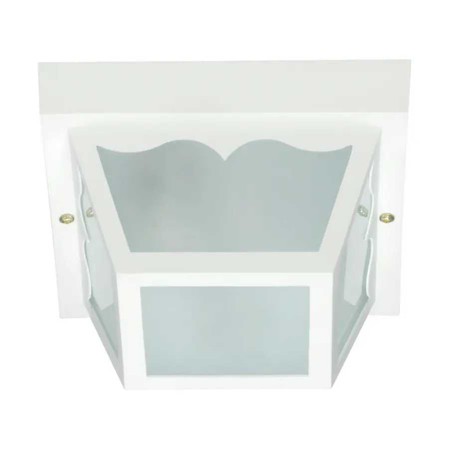 8" Carport Flush Mount with Frosted Acrylic Panels