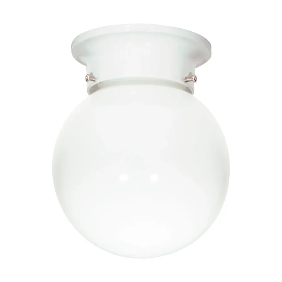 6" White Glass Flush Mount Ceiling Light