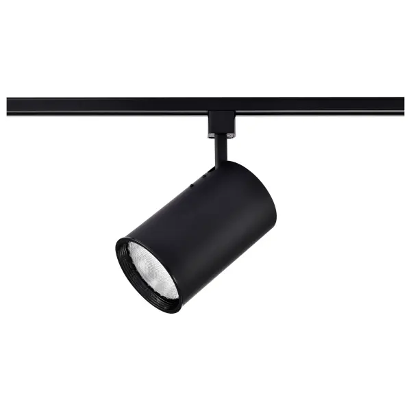 This straight cylinder track head offers flexible directional lighting with a clean, minimalist design. The black finish integrates seamlessly into modern interiors while the R30 bulb compatibility provides focused illumination. - alternate view