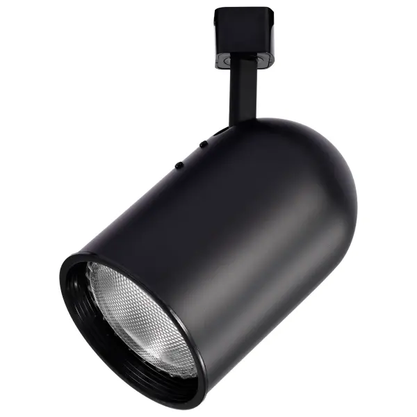 This compact bullet cylinder track head offers flexible directional lighting with R30 bulb compatibility. The sleek black finish and minimalist design make it ideal for modern spaces requiring adjustable task or accent lighting. - alternate view