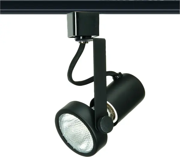 This PAR20 gimbal ring track head offers flexible directional lighting with a sleek black finish. Perfect for highlighting artwork, architectural features, or task areas with adjustable beam control.