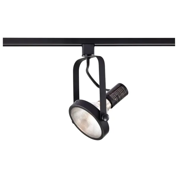 This adjustable track head offers flexible directional lighting with a gimbal ring design that allows precise beam positioning. The black finish provides a sleek, modern look that complements various decor styles. - alternate view