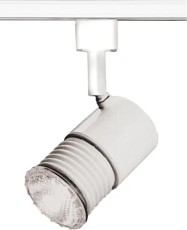 This mini universal track head offers flexible directional lighting in a clean white finish. Perfect for accent lighting, task illumination, or highlighting artwork. Compatible with standard track systems.