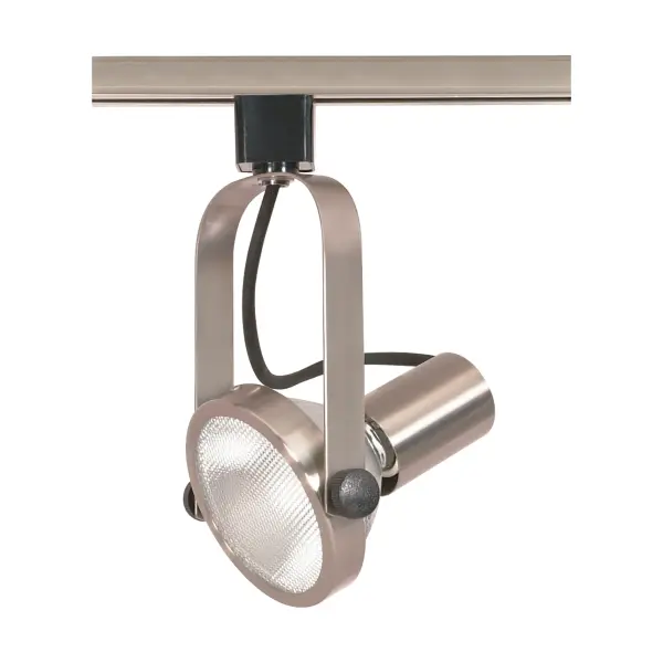 This PAR30 gimbal ring track head offers flexible directional lighting with a clean brushed nickel finish. The adjustable gimbal design allows precise light positioning, making it ideal for highlighting artwork, architectural features, or task areas.