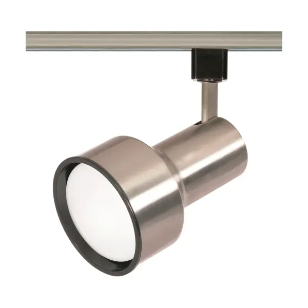This brushed nickel track head offers flexible directional lighting with a clean cylindrical design. Compatible with R30 bulbs up to 75W, it's ideal for task lighting and accent applications in modern spaces.