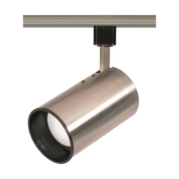 This straight cylinder track head offers flexible, directional lighting with a clean contemporary design. The brushed nickel finish complements modern interiors while the R20 bulb compatibility provides focused illumination.