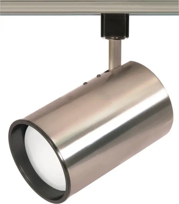 This brushed nickel track head offers adjustable accent lighting with a clean cylindrical design. Compatible with R30 bulbs up to 75W, it's ideal for task lighting and highlighting specific areas in residential and commercial spaces.