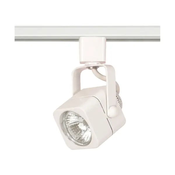 This compact MR16 track head offers flexible directional lighting in a clean square profile. The white finish integrates seamlessly with modern track systems for accent, task, or display lighting applications.