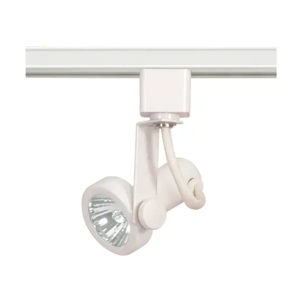 This compact MR16 track head features a gimbal ring design for precise directional control. The clean white finish integrates seamlessly with modern track systems, making it ideal for accent lighting in retail, galleries, or residential spaces.