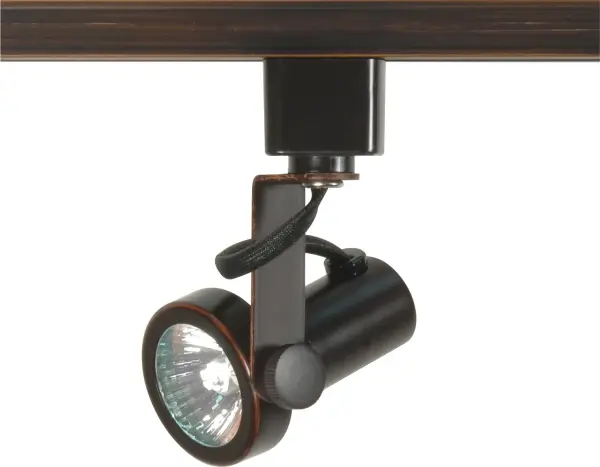 This compact MR16 track head features a gimbal ring design that allows precise directional control. The warm Russet Bronze finish complements various decor styles while the adjustable head makes it ideal for accent lighting.