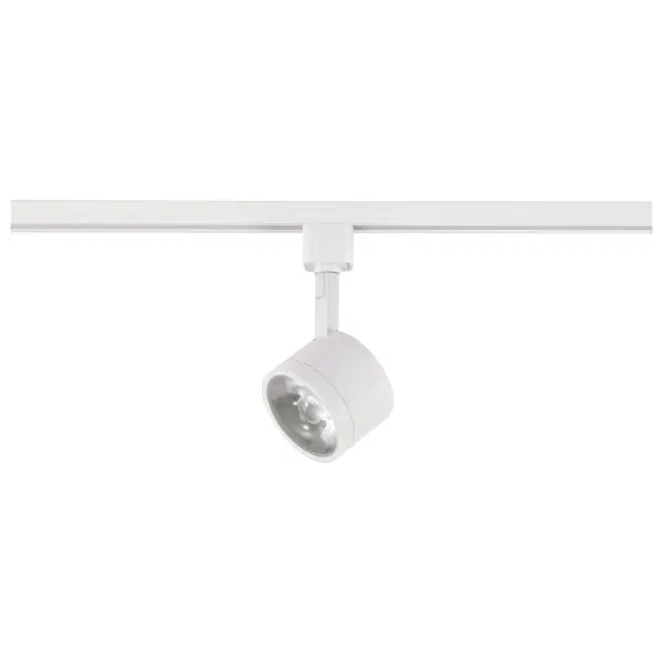 This compact round track head delivers efficient 12W LED lighting with a focused 24-degree beam, perfect for highlighting artwork, architectural features, or task areas. The clean matte white finish integrates seamlessly into modern interiors. - alternate view