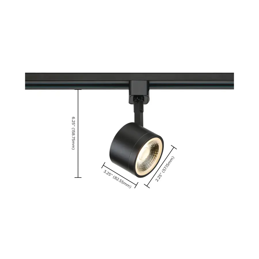 Round LED Track Head in Matte Black - Image 3