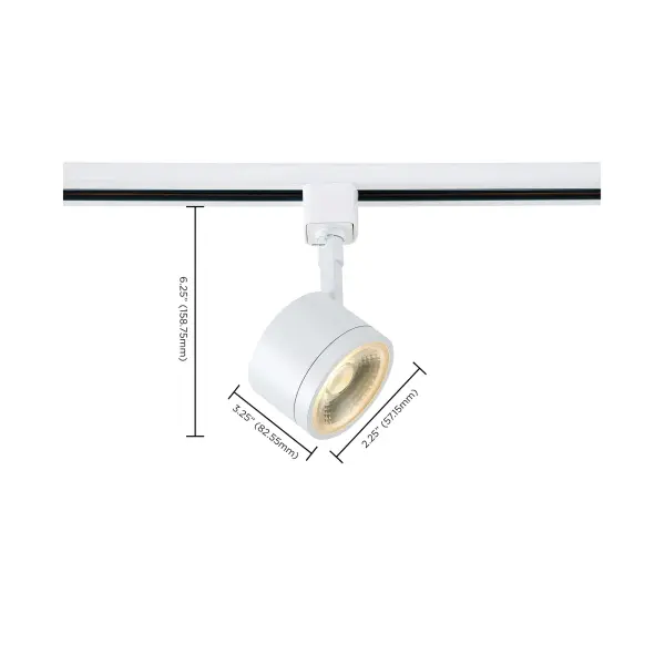 This compact round track head delivers efficient 12W LED lighting with a focused 36-degree beam angle, perfect for accent and task lighting. The clean matte white finish adapts to modern interiors while providing 1020 lumens of warm 3000K light. - alternate view