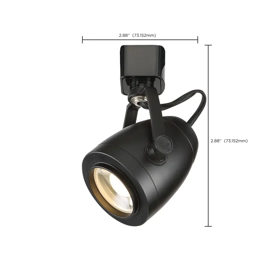 12W LED Track Head - Pinch Back - Black - Image 3
