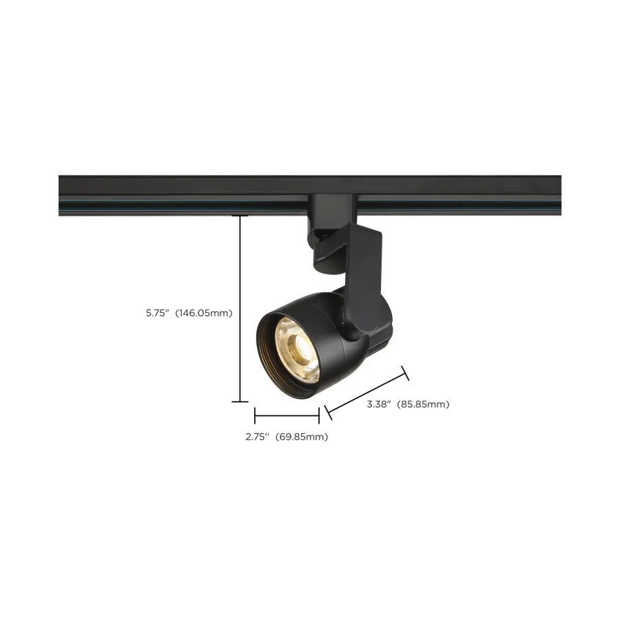 12W LED Angle Arm Track Head in Black - Image 3