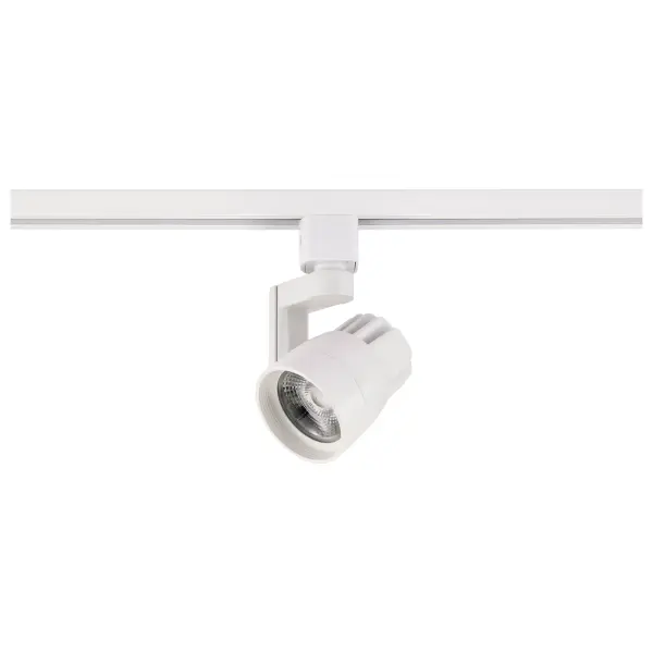 This 12-watt LED track head delivers focused warm white light with a 36-degree beam spread, perfect for highlighting artwork, architectural features, or task areas. The adjustable angle arm provides directional flexibility. - alternate view
