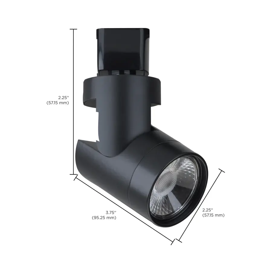 12W LED Barrel Track Head in Black - Image 9