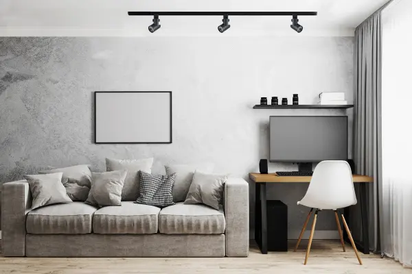 This 12W LED barrel track head delivers focused 36-degree beam lighting in a sleek black finish. Perfect for highlighting artwork, retail displays, or task areas with warm 3000K light and excellent 90 CRI color rendering. - alternate view