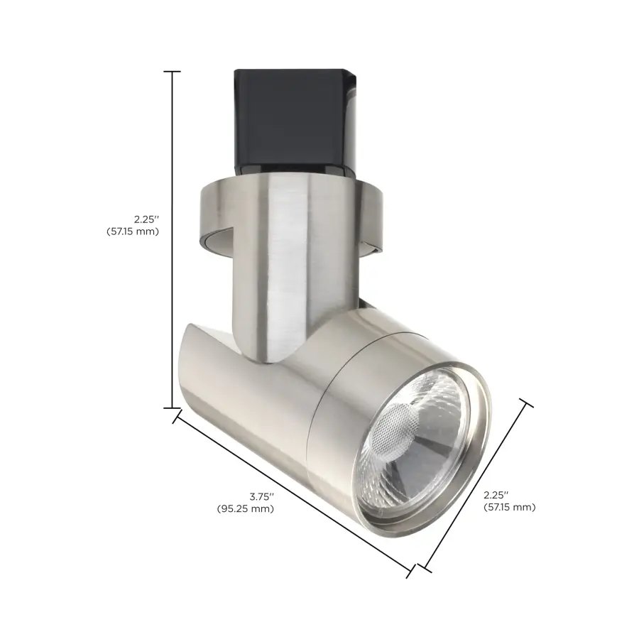 12W LED Barrel Track Head in Brushed Nickel - Image 3