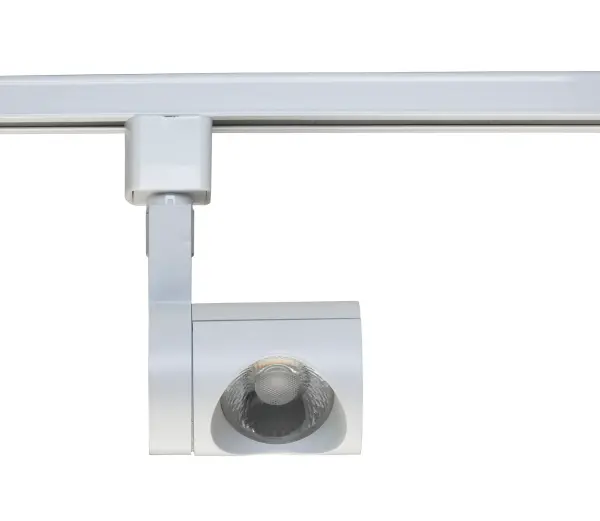 This 12W LED track head delivers focused warm white illumination with a narrow 24-degree beam spread, perfect for highlighting artwork, architectural features, or retail displays. The sleek pipe design in white finish complements contemporary interiors.