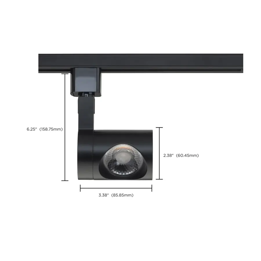 12W LED Pipe Track Head in Black - Image 3