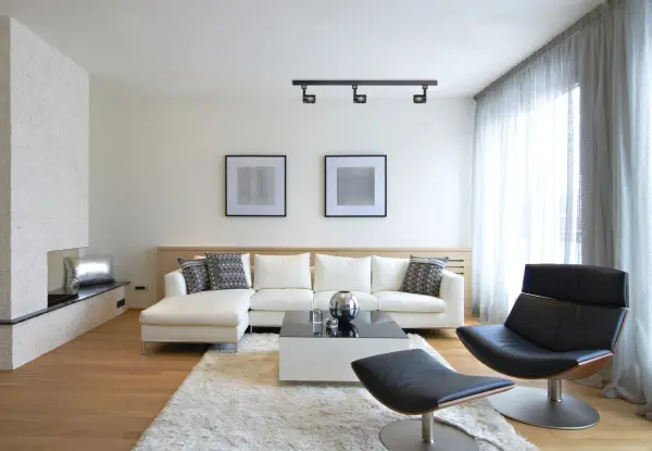 This 12W LED track head delivers focused illumination with a 36-degree beam spread, perfect for highlighting artwork, architectural features, or retail displays. The sleek black pipe design complements contemporary spaces. - alternate view