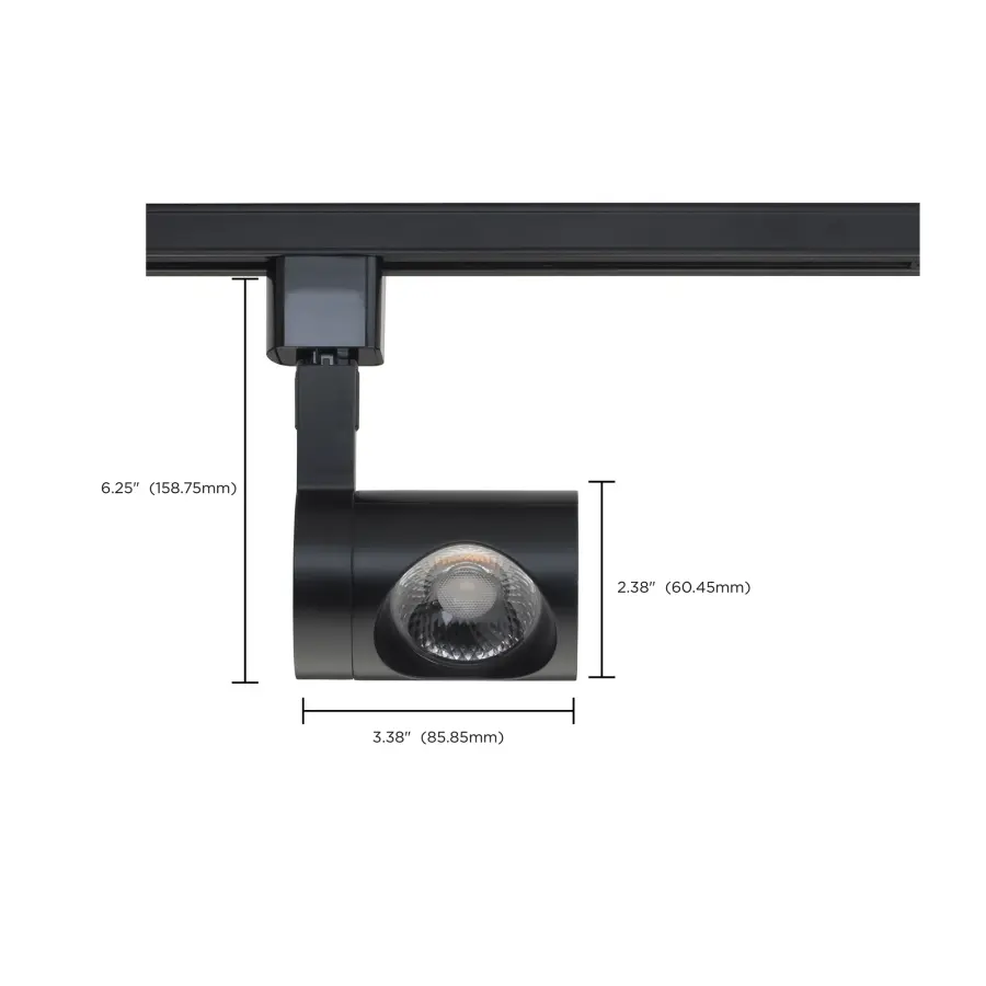 12W LED Pipe Track Head in Black - Image 3