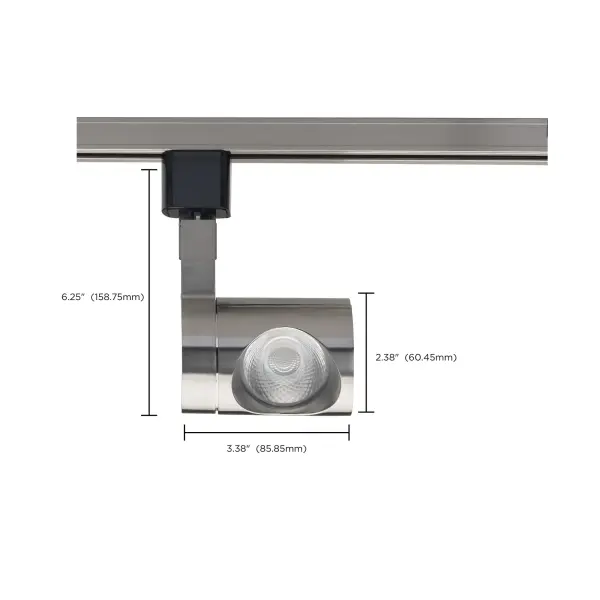 12W LED Pipe Track Head in Brushed Nickel - Image 3