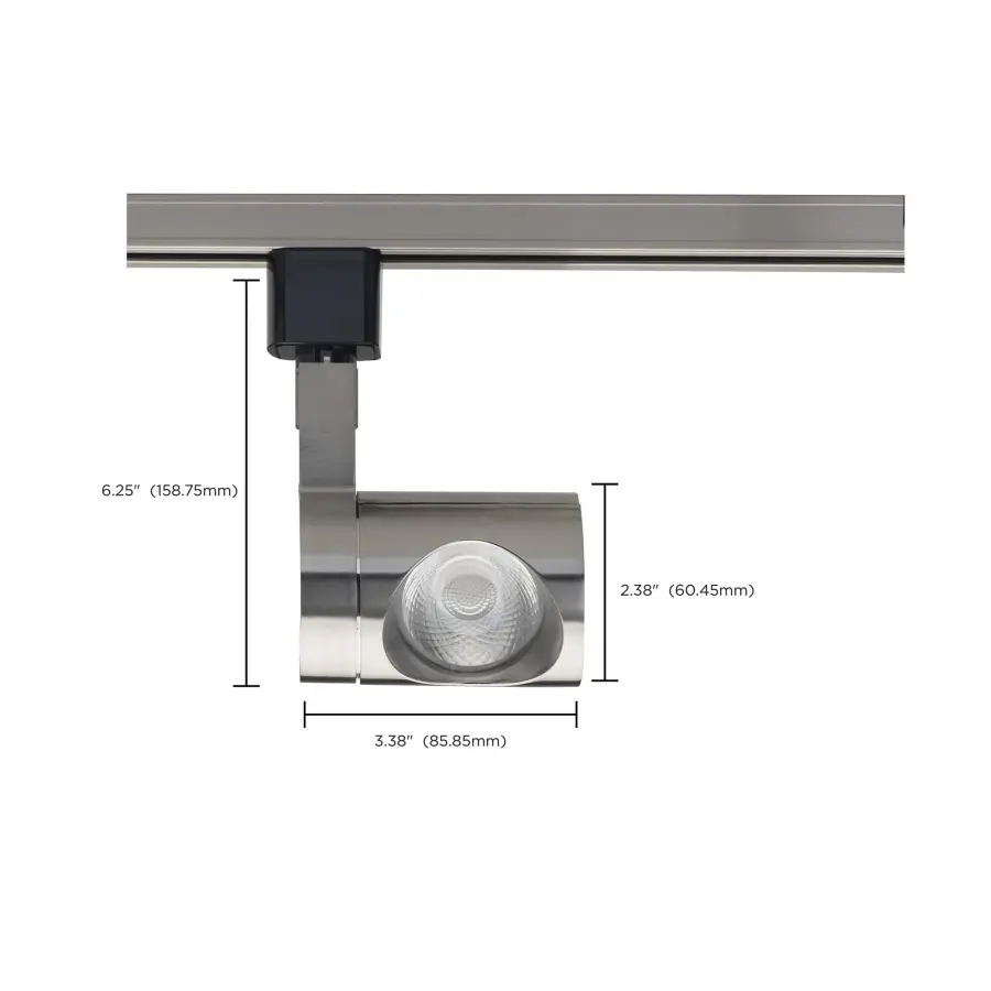12W LED Pipe Track Head in Brushed Nickel - Image 3