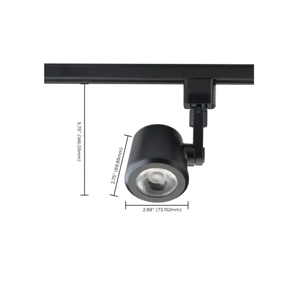 12W LED Taper Back Track Head in Black - Image 3