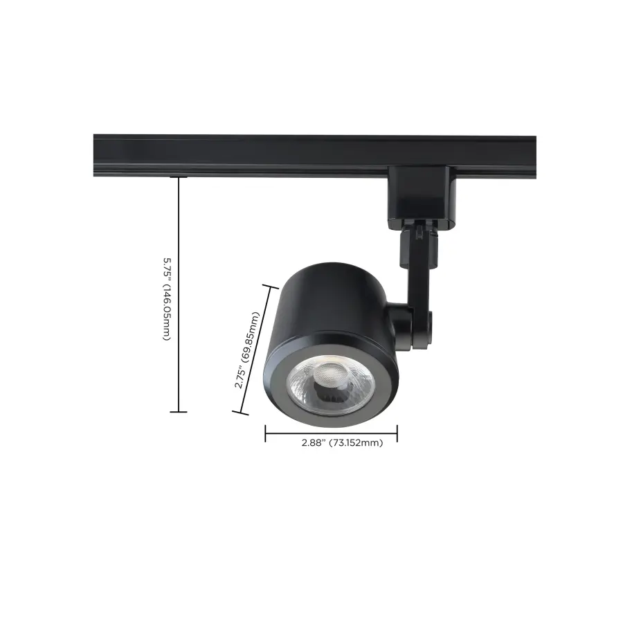 12W LED Taper Back Track Head in Black - Image 3