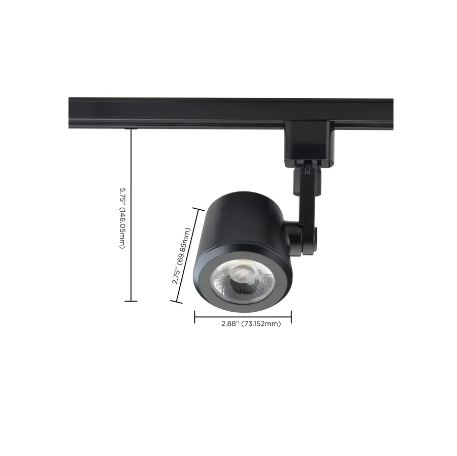 12W LED Taper Back Track Head in Black - Image 3