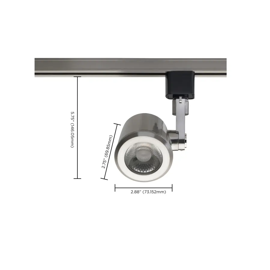 12W LED Taper Back Track Head in Brushed Nickel - Image 2