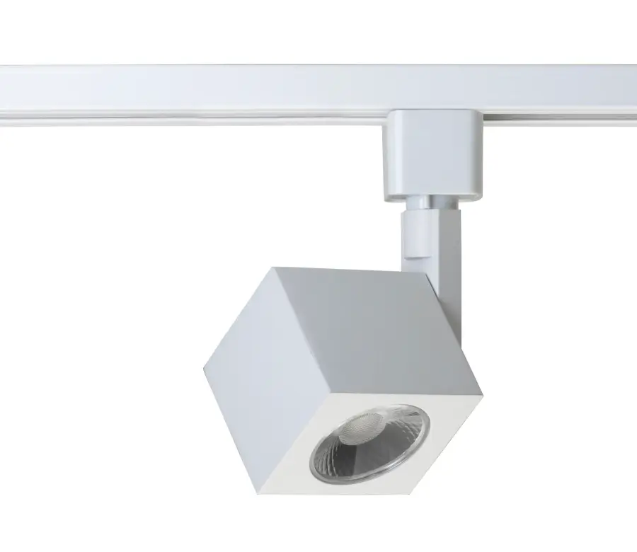 12W LED Square Track Head in White - Image 1