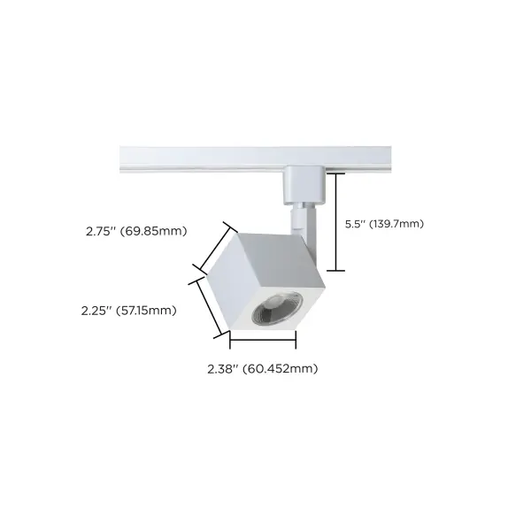 12W LED Square Track Head in White - Image 3