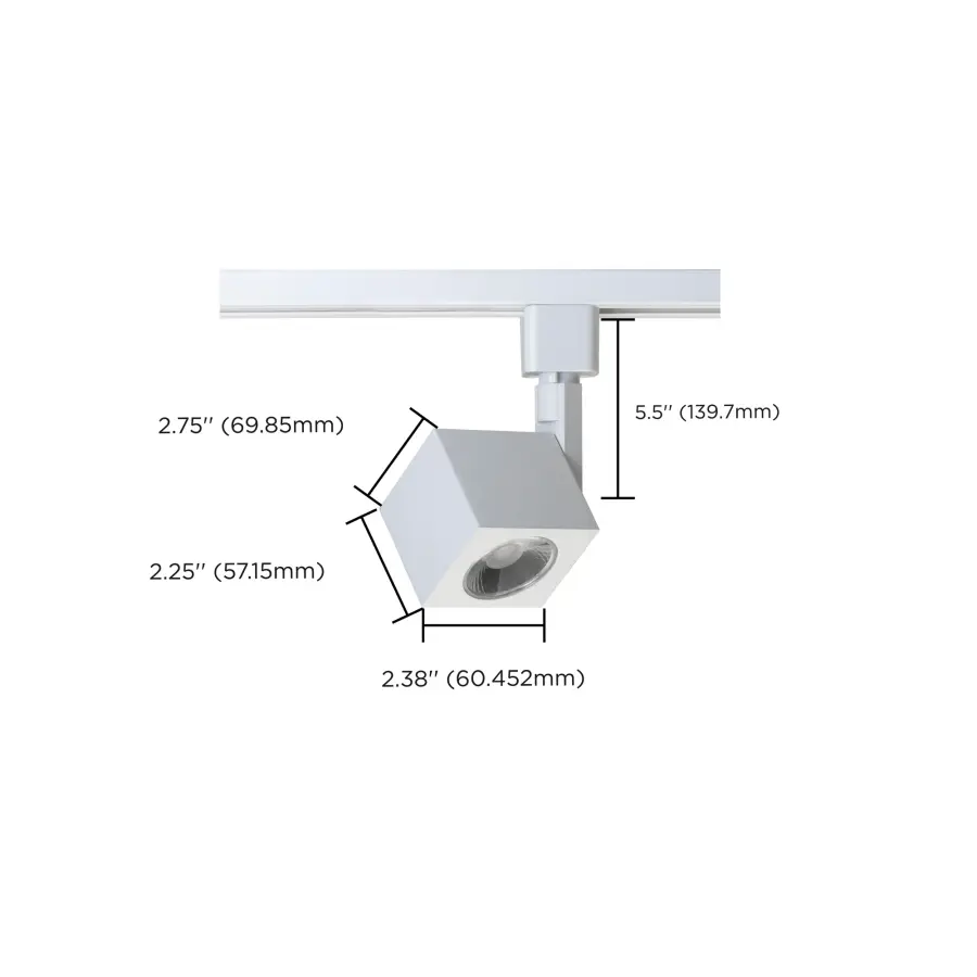 12W LED Square Track Head in White - Image 3