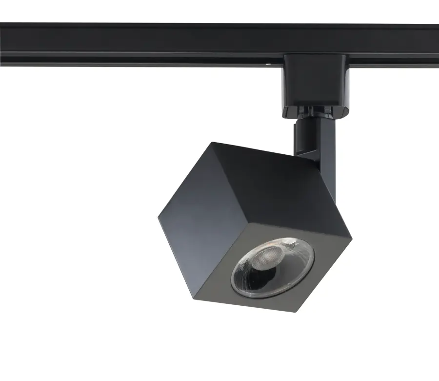 12W LED Square Track Head in Black - Image 1