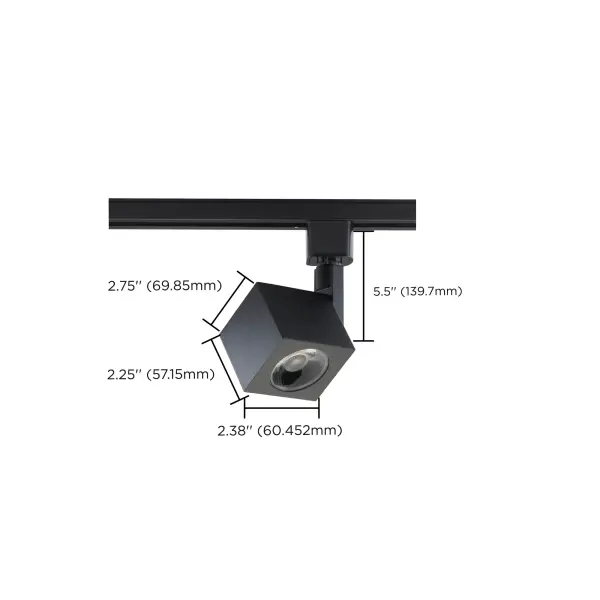 12W LED Square Track Head in Black - Image 9