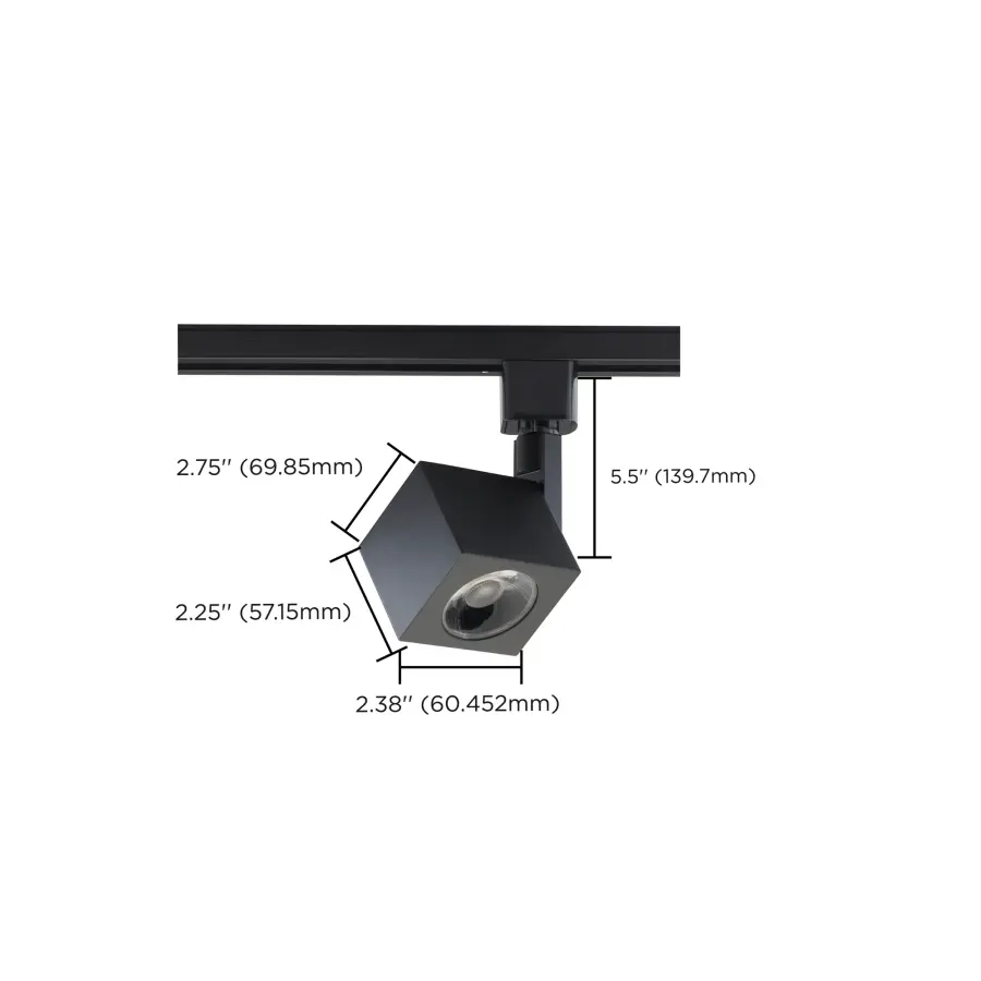 12W LED Square Track Head in Black - Image 9