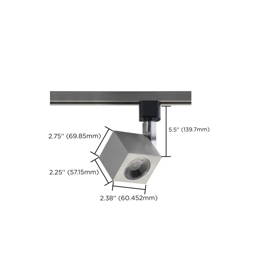 12W LED Square Track Head in Brushed Nickel - Image 3