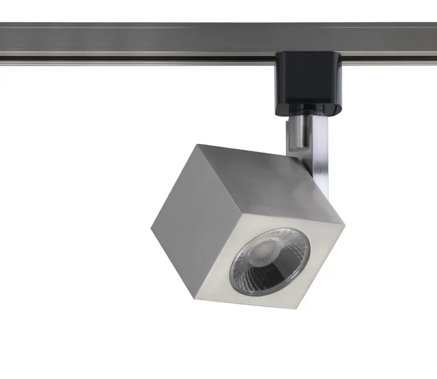 12W LED Square Track Head in Brushed Nickel - Image 1