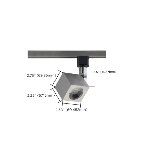 12W LED Square Track Head in Brushed Nickel - Image 3