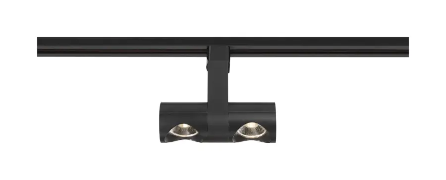 24W LED Track Head - Dual Pipe - Black - Image 3