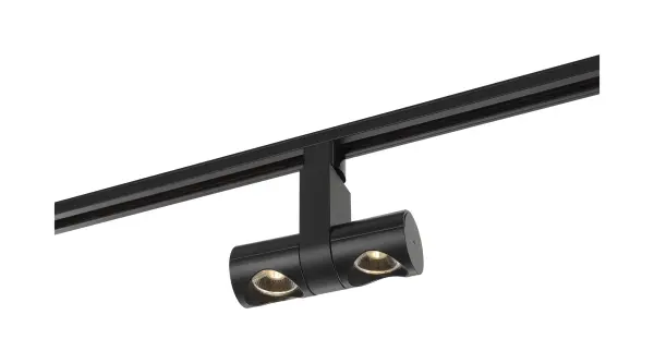 24W LED Track Head - Dual Pipe - Black - Image 5