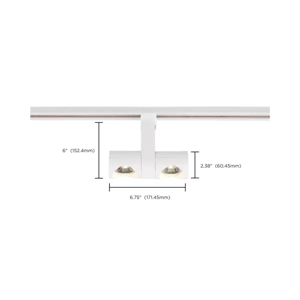 24W LED Track Head - Dual Pipe White - Image 7