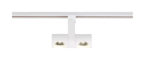 Modern 24W LED track head featuring adjustable dual pipe design for precise directional lighting. Delivers 2040 lumens with warm 3000K color temperature and excellent 90 CRI, ideal for accent and task lighting in residential and commercial spaces. - alternate view