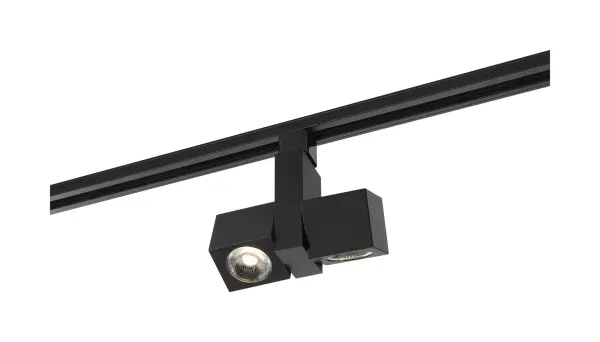 24W LED Dual Square Track Head - Black - Image 5
