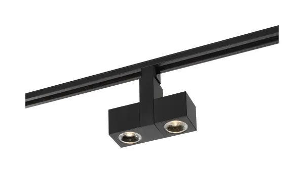 This 24W LED track head features a distinctive dual square design with a 36-degree beam angle for precise accent lighting. Perfect for highlighting artwork, architectural features, or retail displays in modern spaces.