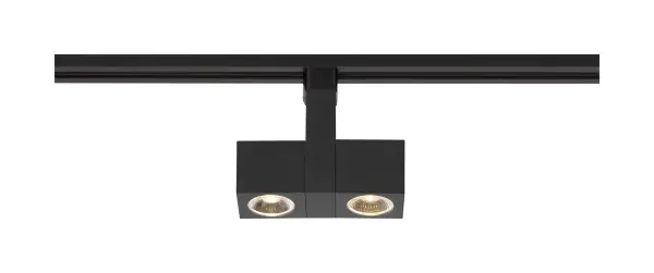 This 24W LED track head features a distinctive dual square design with a 36-degree beam angle for precise accent lighting. Perfect for highlighting artwork, architectural features, or retail displays in modern spaces. - alternate view