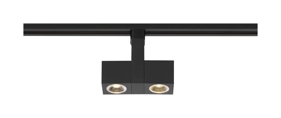 24W LED Dual Square Track Head in Black - Image 2
